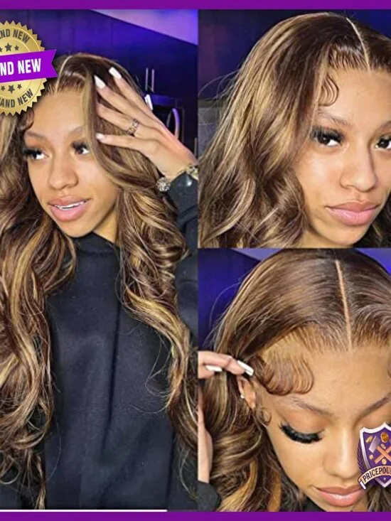 24 Inch Human Hair Lace Front Wig 150% Density Pre Plucked Hairline - Picture 5 of 6